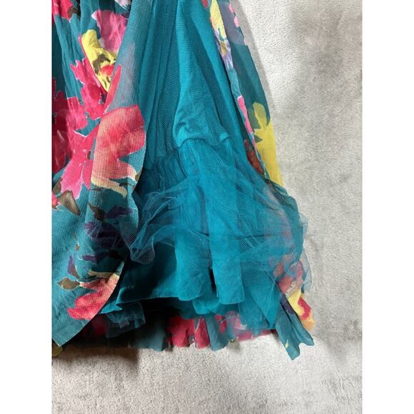 Anthropologie Weston Wear Quinby Dress Med Mesh Tulle Floral Coquette Open Back - Picture 11 of 16
